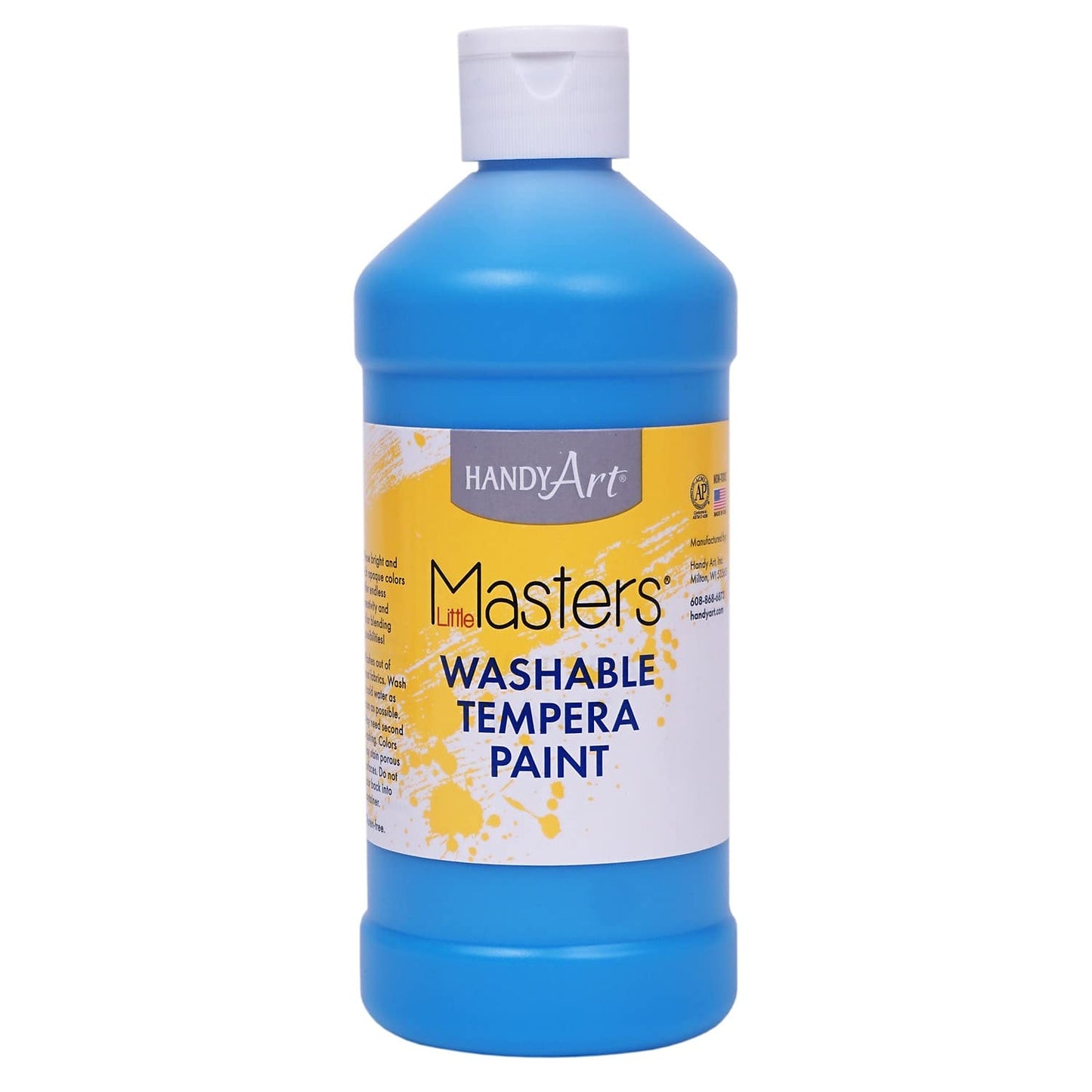 Little Masters Washable Tempera Paint, Light Blue, 16 oz., Pack of 6
