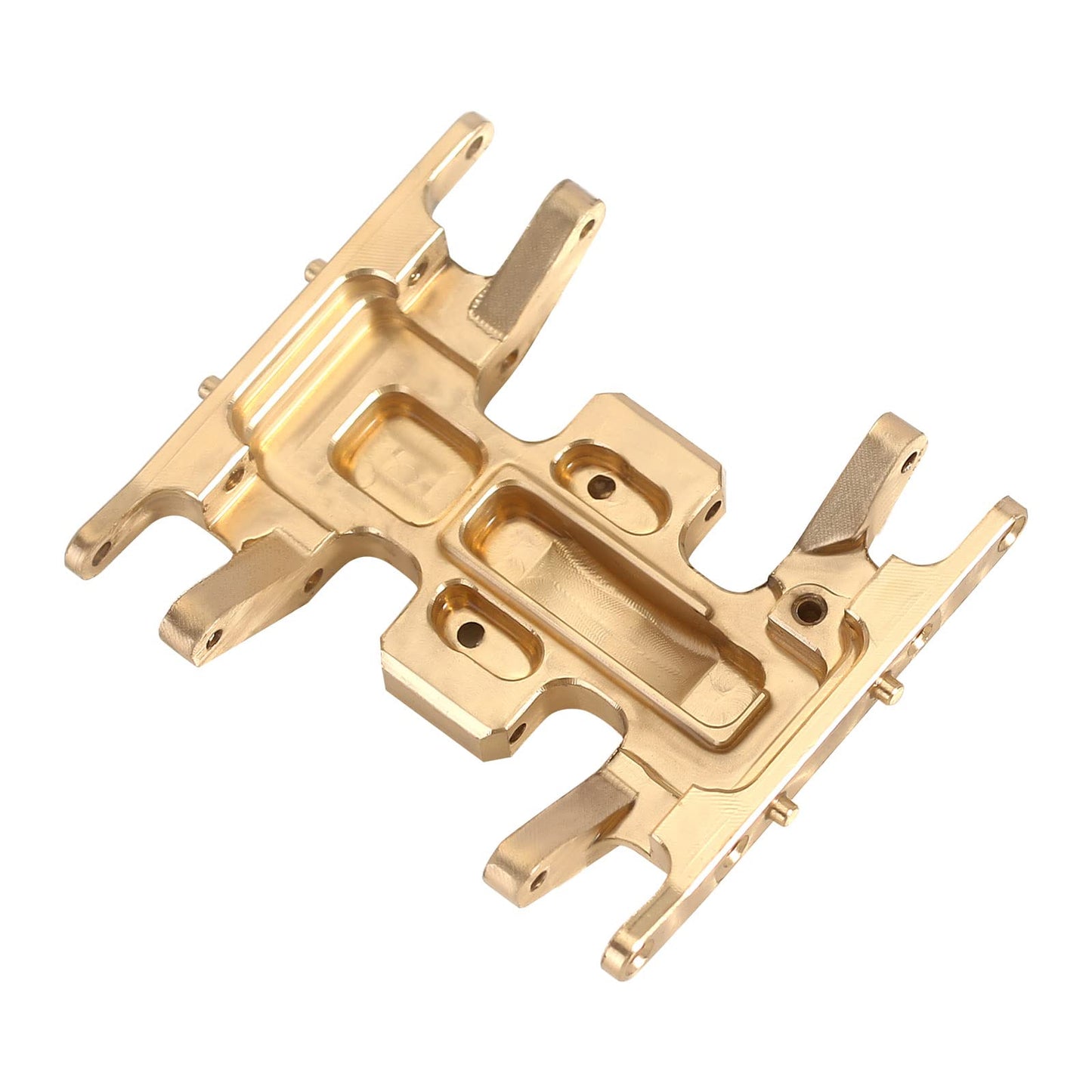 INJORA RC Skid Plate Brass Chassis Accessories for 1/24 RC Crawler Axial Gladiator Bronco C10 JLU Deadbolt Upgrades Parts (Gold)