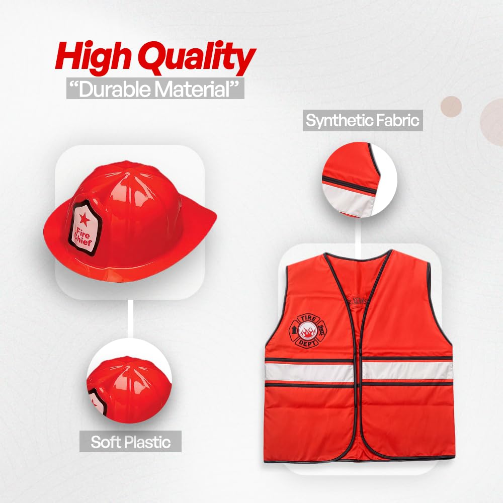 Tigerdoe Firefighter Party Hats and Vests - Kids Themed Costume and Supplies