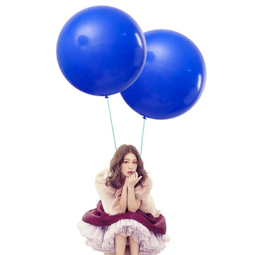 24 Inch Big Round Balloons 7Pcs Thick Giant Balloons For Photo Shoot Wedding Baby Shower Birthday Party Decorations(Royal Blue)