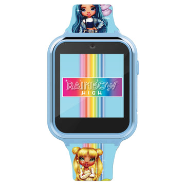 Accutime Kids Rainbow High Educational Learning Touchscreen Baby Blue Smart Watch Toy With Graphic Strap For Girls, Boys, Toddlers - Selfie Cam, Games, Alarm, Calculator, Pedometer (Model: Rnb4018Az)