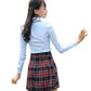 Beautifulfashionlife Girl'S Knee Length Pleated Flared Skirts School Costumes (Xs,Black Mixed Rose Red)