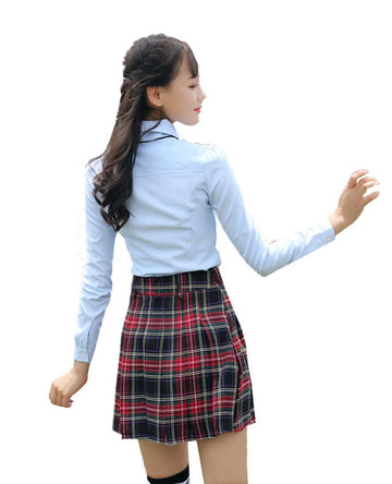 Beautifulfashionlife Womens 80S Costume Fancy Outfit School Stripes Skirts (L,Black Mixed Rose Red)