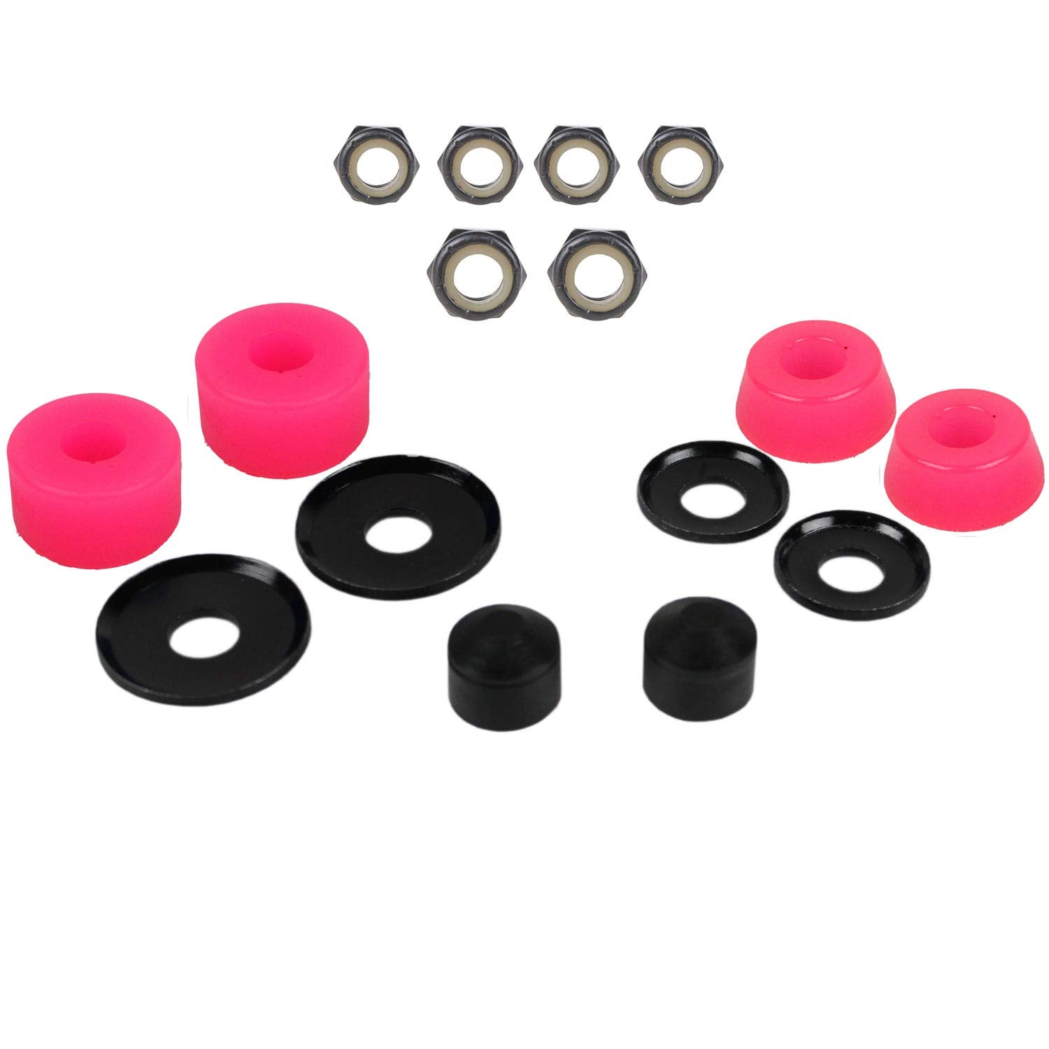 Skateboard Truck Rebuild Kit 90A Bushings Washers Pivot Cups Nuts for 2 Trucks