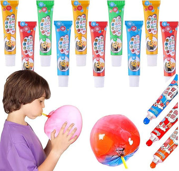 Wipsor Magic Bubble Balloon, Kids Super Elastic Bubble Balloons, Blow Up Balloons with Straw, Plastic Bubbles Toys, Bubble Tube 