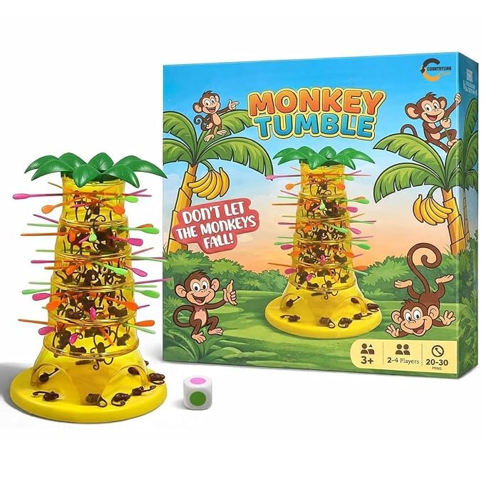 Elhlix Tumbling Monkey Balance Game Educational Family Party Toy Interactive Hanging Monkeys Skill Building Board Game for Kids 