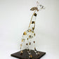 Sansukjai Giraffe Miniature Figurines Animals Hand Painted Blown Glass Art Collectible Gift Decorate (6 Inches Clear Gold)