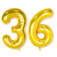 Flyloons 36 number Golden Foil Balloon 16 inch Size Birthday Decoration Items Pack of 2 | 36th Year Balloons | Thirty Six