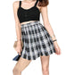 Beautifulfashionlife Girl High Waist Check Kilt Mini Tennis Pleated Skirts(Xl,White Black)