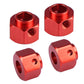 Aimrock Aluminum 12Mm Hex Extended Wheel Hubs 8Mm Offset Spacers For 1/10 Trx4 Trx6 Rc Crawler Truck (Red, 8Mm)