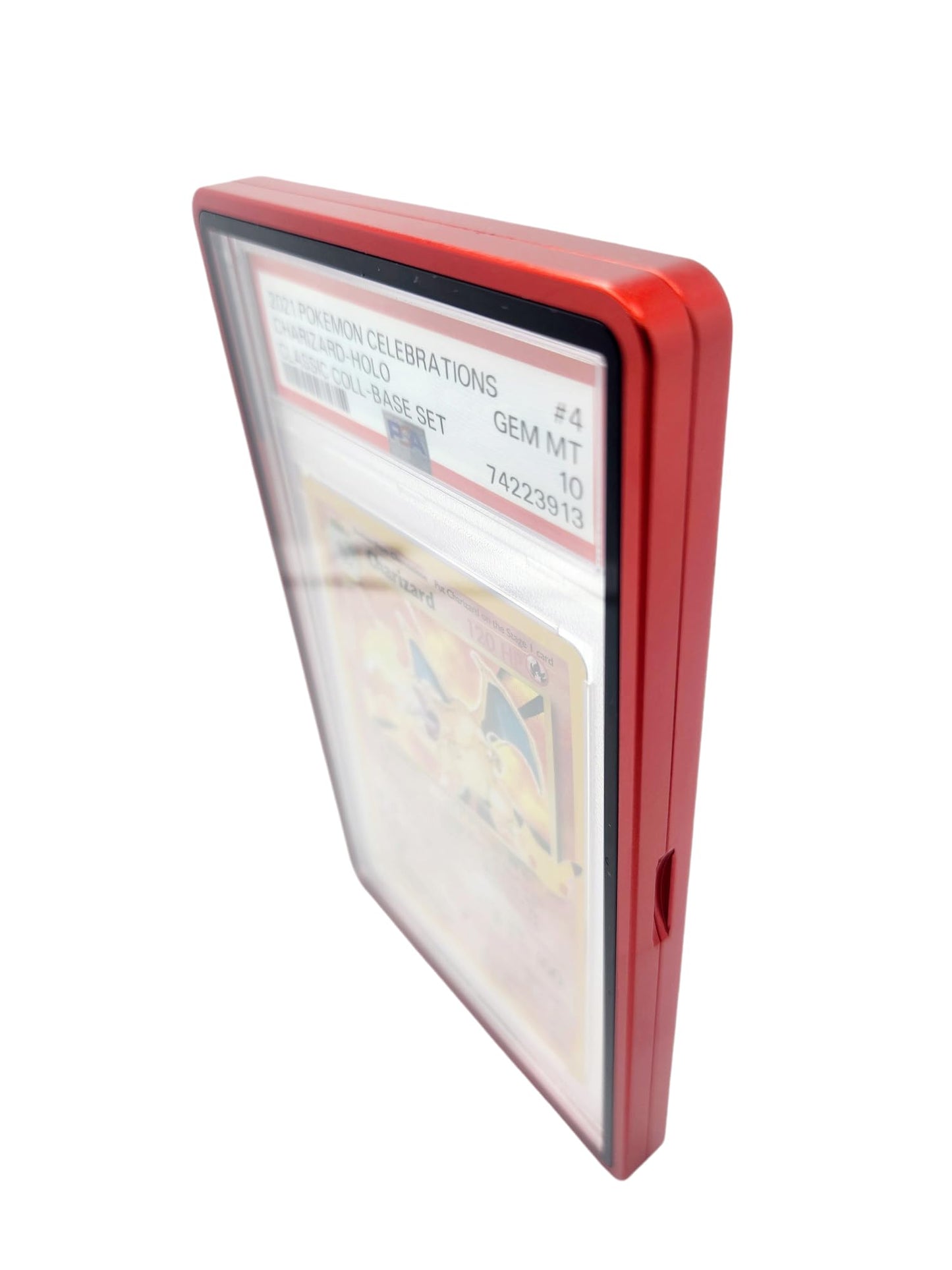 Metal Psa Slab Bumper Case Uv Resistant- Safeguard Stackable Magnetic Aluminum Metal Case For Graded Cards (Red)