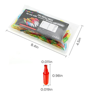 Riorand Refill Pegs 280 Pcs Magic Led Panel Light Up Board Accessories For Kids Aged 4 +