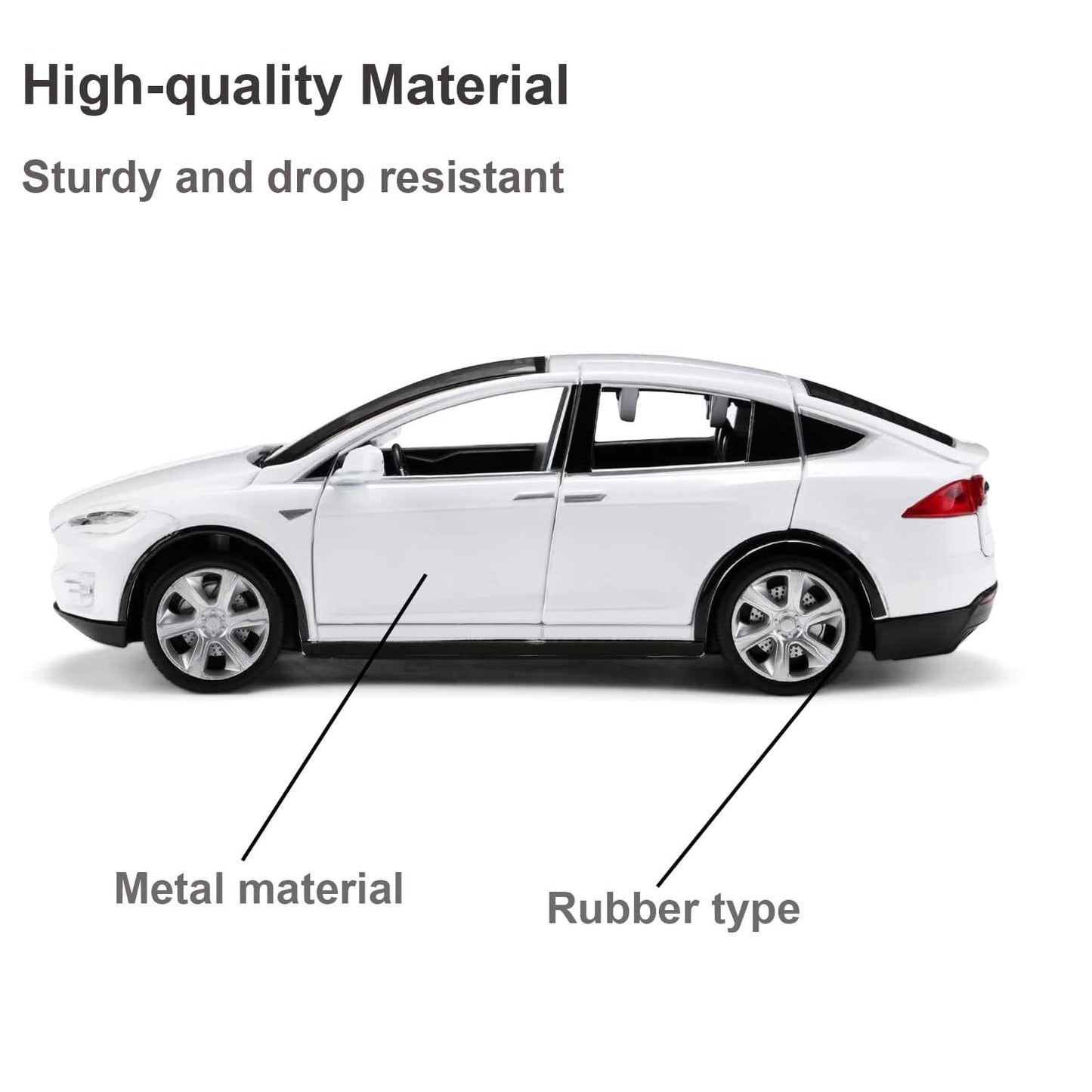 SASBSC Diecast Car 1:32 Pull Back Vehicles Alloy Model Cars Toy Cars for 4 to 12 Years Old White