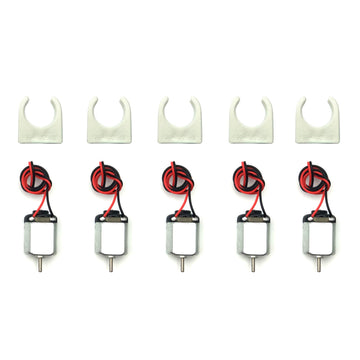Eudax 5 Pcs Rectangular Dc Motor Mini Electric Motor 1.5-3V 24000Rpm With 9.8' Lead Wires With Motor Mounting Bracket Holder For Diy Toys