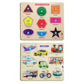 GREST Mini Wooden Shape, Colors and Vehicles Puzzle with Knobs, Educational and Learning Game for Kids for Kids