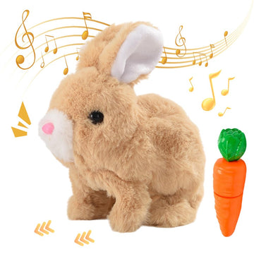 Hoaime My Realistic Bunny Toy, 2025 Upgraded Interactive Easter Bunny Toy, Hopping Easter Basket Stuffers Animal, Can Walk And T