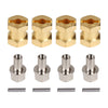 INJORA RC Hex Hub 12mm Brass Wheels Hex Hub Extension Hex Drive Adapter for 1/10 RC Crawler Axial SCX10 90046 D90 (15mm)