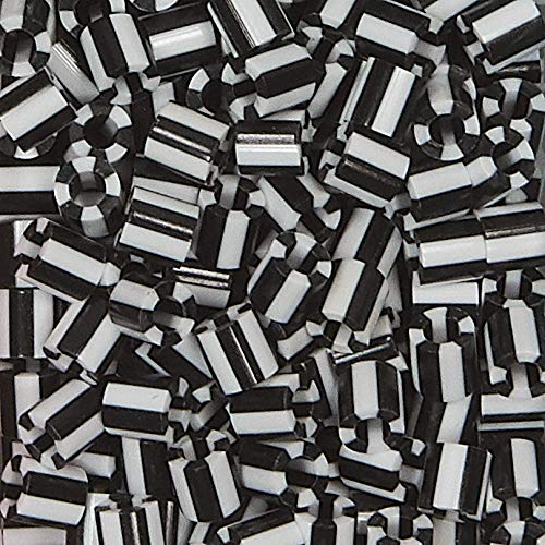 Perler Beads Fuse Beads for Crafts, 1000pcs, Striped Black and White, Small