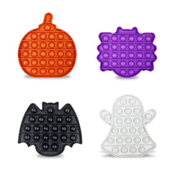 Jofan 4 Pack Halloween Fidget Sensory Pop Toys Packs For Kids Girls Boys Halloween Party Favors Halloween Treat Bags Gifts Stress Relief