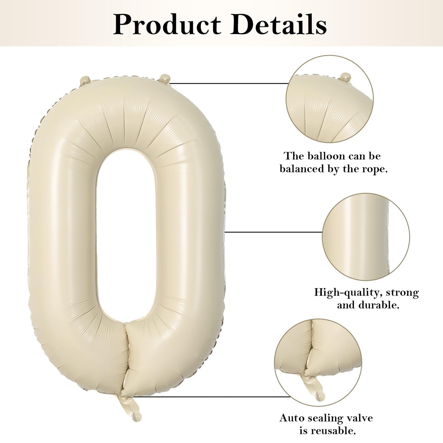 Biapian 40 Inch Love Letter Balloons, Cream Foil Balloons Big Love Balloons, 4 Pcs Giant Foil Aluminum Balloon Helium For Birthd