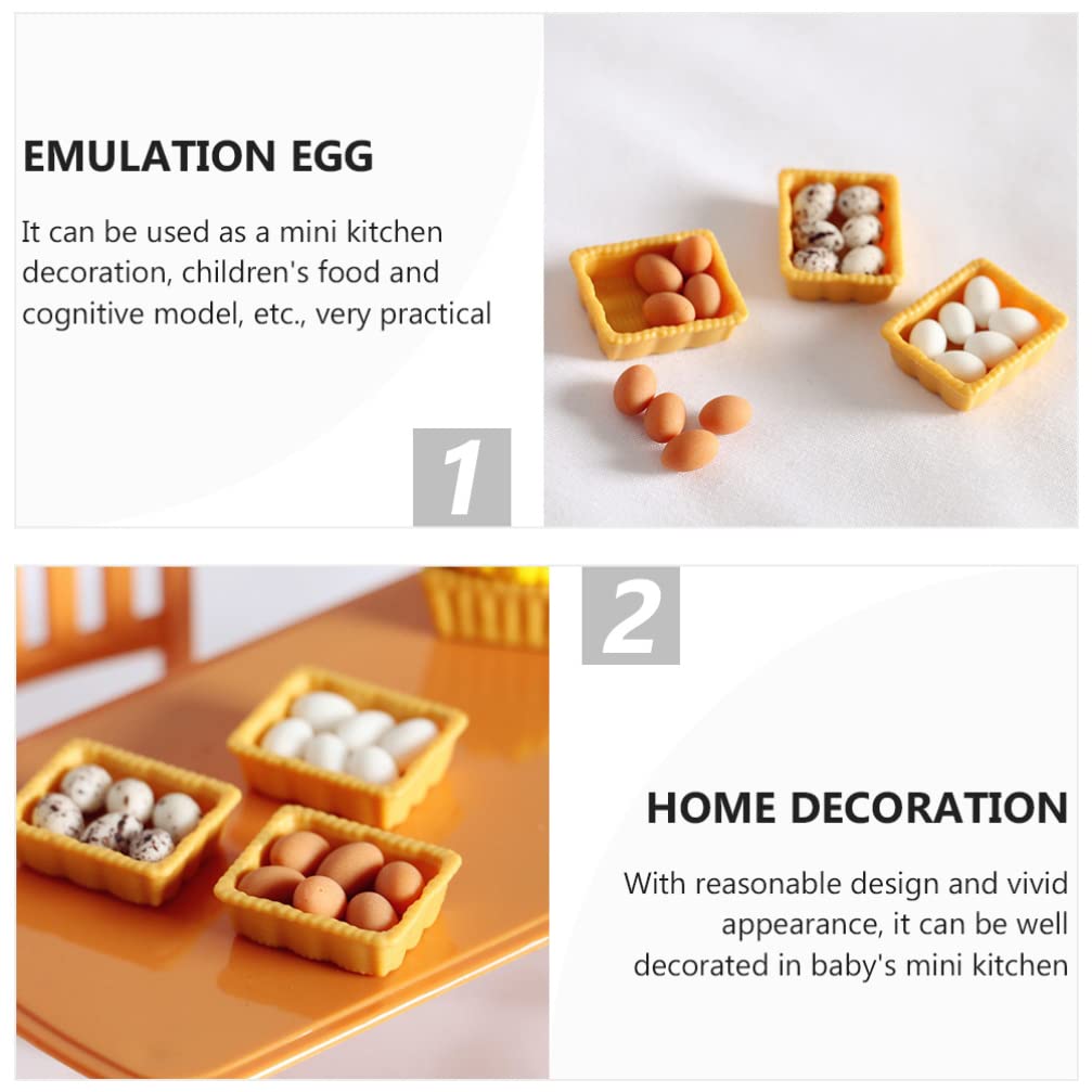 Zerodeko 1 12 Scale Dollhouse Eggs  3 Set of Dollhouse Miniature Mini Egg Models with Tray House Kitchen Accessories Miniature Food Toy