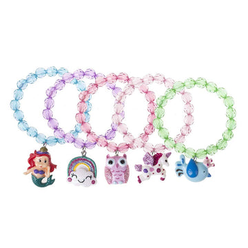 Wingchold 5pc Mermaid Bracelet, Unicorn Bracelet, Little Girl Animal Bracelets, Teens Kids Owl Pendant Beaded Bracelet Girl Part