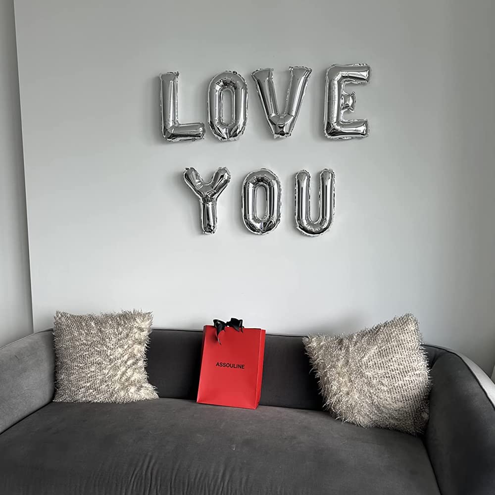 26Pcs Silver Letter Balloons Foil Alphabet A-Z Balloons Custom Personalized Phrase For Anniversary Wedding Party Decor Banner (1