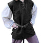 Boys Renaissance Pirate T Shirts Viking Medieval Sleeveless Lace Up Costume Scottish Cotton Tank Tops