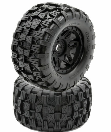 Powerhobby Raptor MX Belted All Terrain Mounted Tires/Wheels 17mm (4) Fits Traxxas Maxx E-Revo Arrma Kraton Outcast