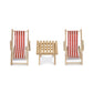 Miniature Beach Chair & Table 3Pcs 1:12 Dollhouse Furniture Model Foldable Chairs Folding Beach Sunbath Chair Props Cake Diy Gar