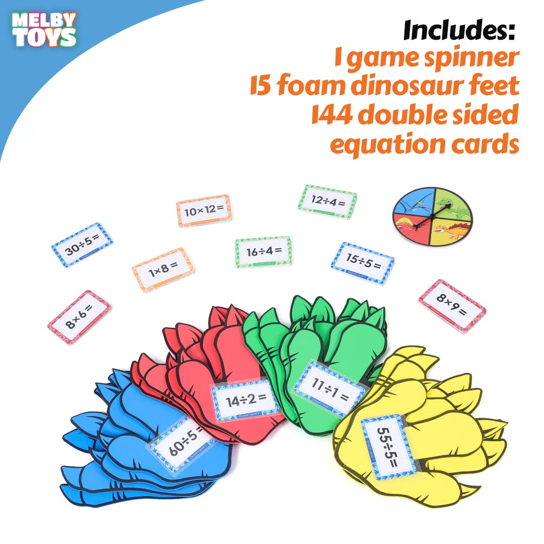 Dino Stomp Multiplication Game I Includes 144 Multiplication Flash Cards And 144 Division Flash Cards | Math Games For Kids 8-12 I 2Nd, 3Rd, 4Th Grade Multiplication Games
