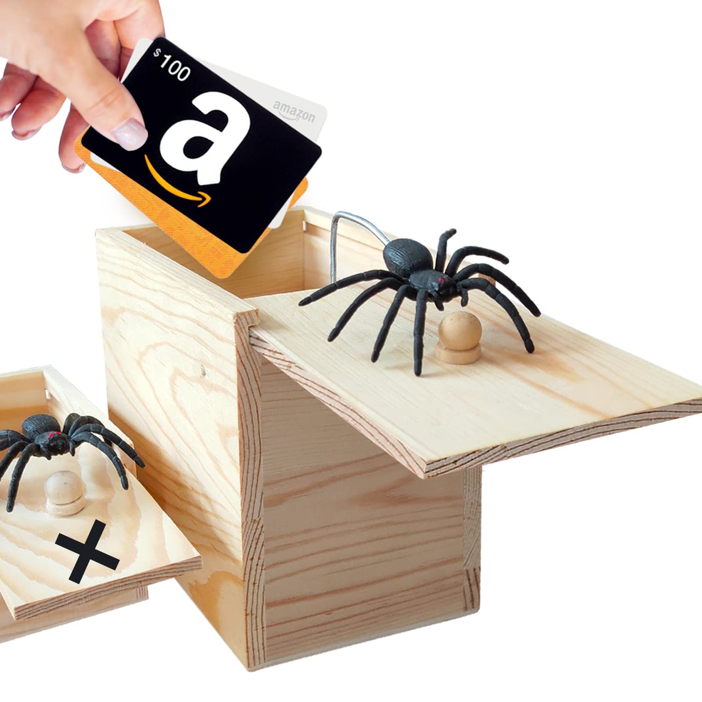 Parnixs Rubber Upgraded Big Spider Prank Box Practical Maximum Version, Can Hold A Ring Credit Card Chain Perfume Watch, Handcra