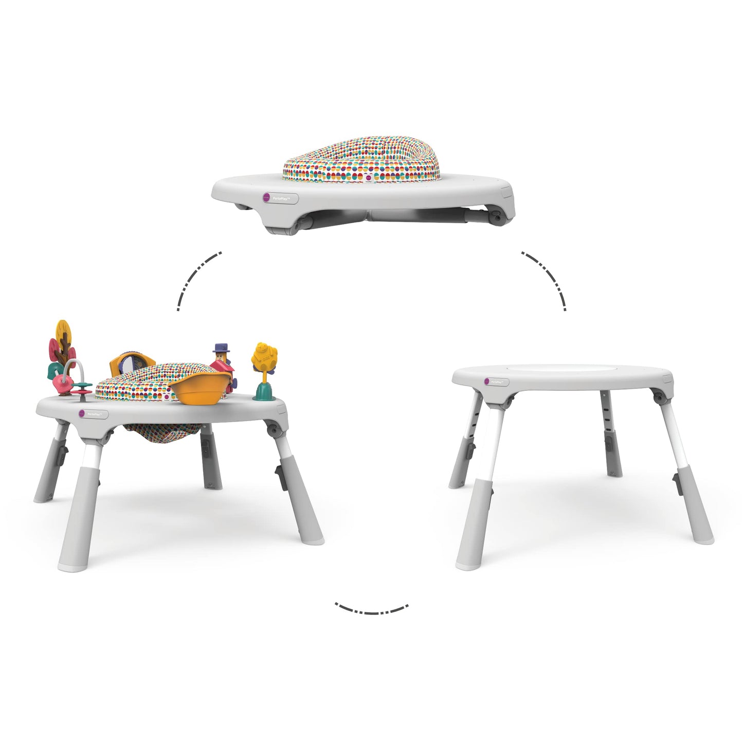 ORIBEL PortaPlay Baby Activity Center - Foldable Play Table, Large, Gray - Development Focused Toys, Model CY303-90007-US-R