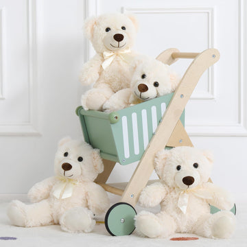Morismos 10 Packs Bulk Teddy Bear Baby Shower, Small White Teddy Bears Stuffed Animals In Bulk, 14' Stuffed Bears Plush For Kids