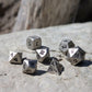 Paladin Roleplaying Silver Metal Dice - Full Polyhedral Set - in Presentation Case