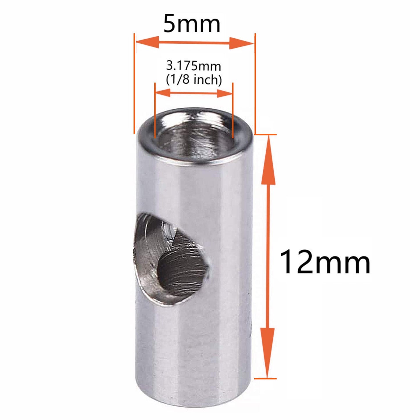 Steel 3.175Mm (1/8 Inch) To 5Mm Pinion Reducer Sleeve Adapter Shaft Motor Axle Change-Over For Converting Rc Motor 3650 550 540