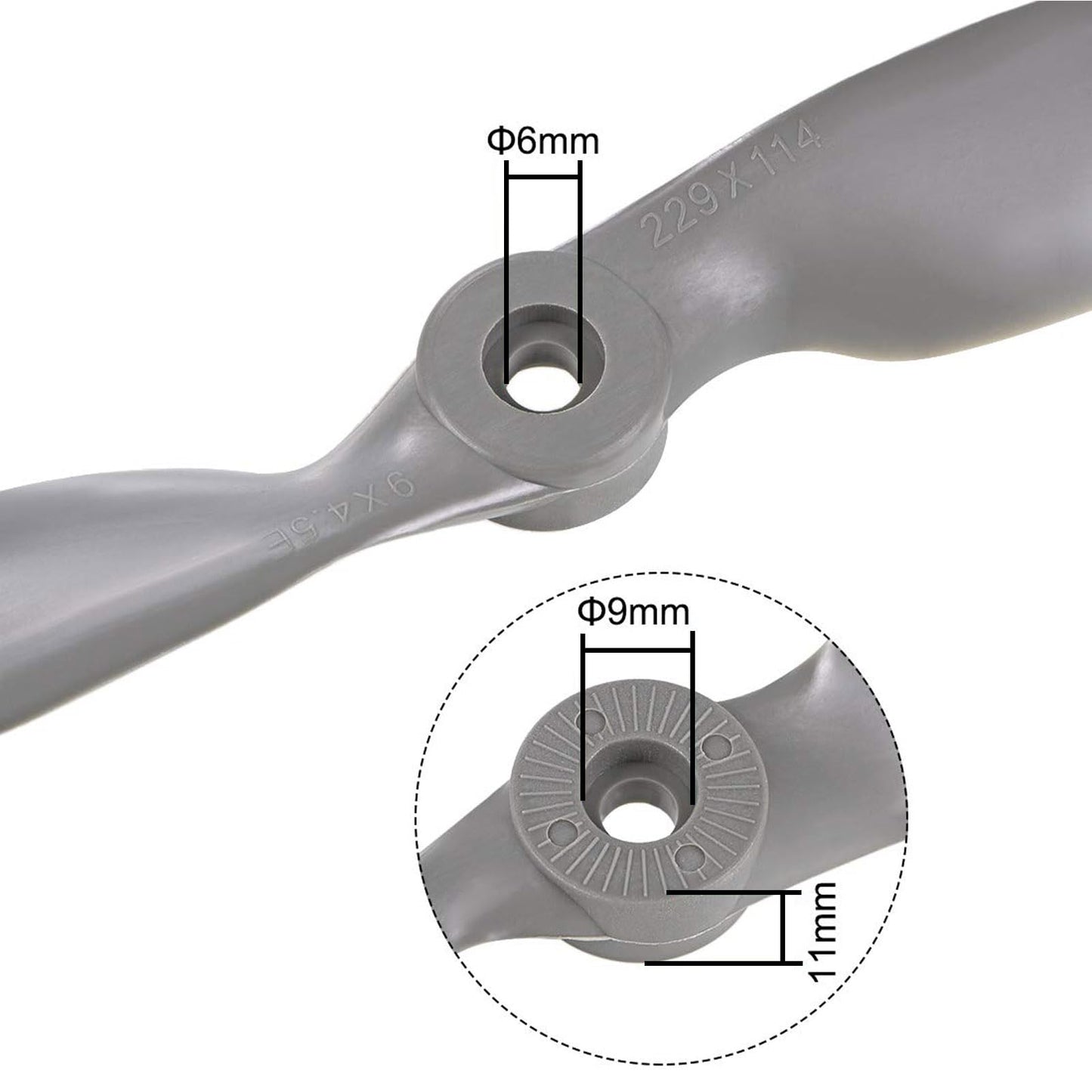 Top-Vigor 3Pcs Cw Rc Propellers 9045 9 X 4.5 Inch 2-Vane Rc Vehicle Propellers Replacement For Rc Airplane With Adapter Rings Ny