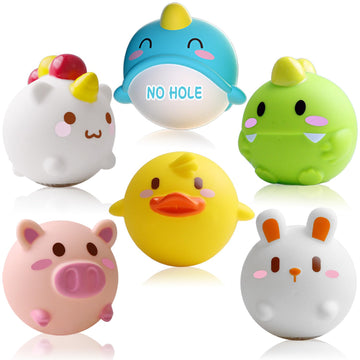 Baby Toddler Bath Toys No Hole Bath Tub Toys For Baby 6-12 Months Baby Toys 12-18 Months 6Pcs Animal Floating Bathtub Toys For K