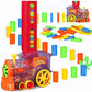 Shofieo Dominoes Funny Train Mega Pack 60 Pcs - Automatic Domino Rally Train Toy With Lights & Sounds | Construction & Stacking 