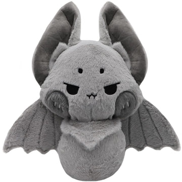 Elainren Crazy Gray Bat Plush Toy Halloween Bat Stuffed Soft Pillow Cartoon Furry Bat Plushie Dolls Gifts/13.7''