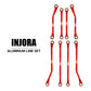 INJORA High Clearance Links Set - CNC Aluminium Chassis Link for TRX4M High Trail K10 F150 Upgrade 1/18 RC Crawler(Red)