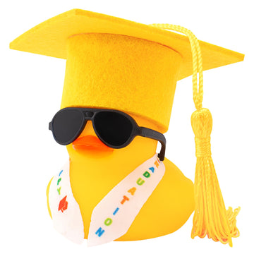 Wonuu Mini Graduation Rubber Duck With Stole Sash Sunglasses Graduate Hat, Funny Graduation Gifts Rubber Ducks Graduation Rubber