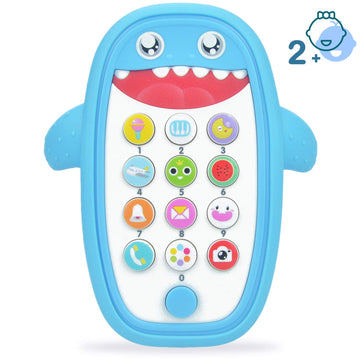 FYYZY Baby Cell Phone Toy for Learning and Play Early Education Telephone with Silicone Teether Cover Music Lights Help Learn Ba