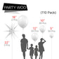 Partywoo White Balloons, 110 Pcs 22 Inch Star Balloons And White Balloons Different Sizes Pack Of 18 Inch 12 Inch 10 Inch 5 Inch For Balloon Garland Or Arch As Birthday Decorations, Party Decorations