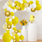 Yellow White Gold Balloon Garland Kit, 122Pcs White And Yellow Balloons Metallic Gold Confetti Balloons For Spring Theme Lemon G