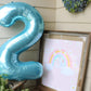 Paticool 40 Inch Blue Number Balloon 2, Large Light Blue Number Foil Mylar Balloons For Birthday Party Celebration Decorations S