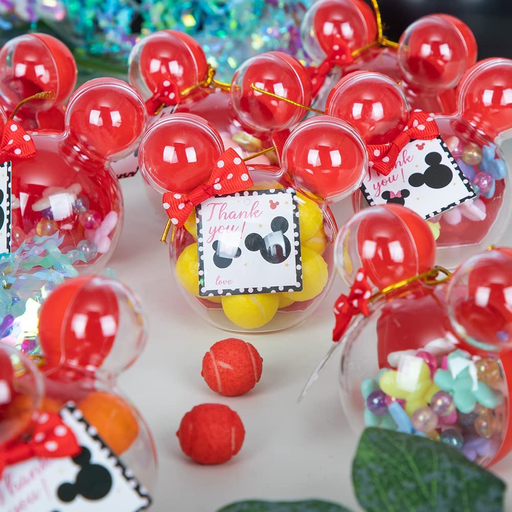 Fozi Cozi, 8 Pack Cartoon Mouse Birthday Party Supplies Girl-Mouse Party Favors,Ice Cream Bowls Containers,Candy Box, Red