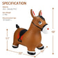 INPANY Bouncy Horse Hopper - Brown Inflatable Jumping Horse Toy for Kids, Rubber Material, Pump Included