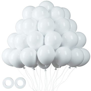 Voircoloria 105Pcs White Balloons 12Inch Party Balloons For Birthday Baby Shower Graduation Wedding Anniversary Party Decoration