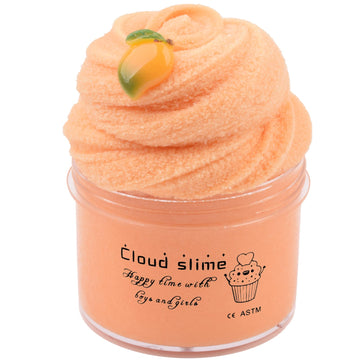 Orange Mango Cloud Slime 7Oz Premade Snow Slime Toy For Kids Stress Relief Toy Scented Sludge Christmas Gift Toy For Girls Boys